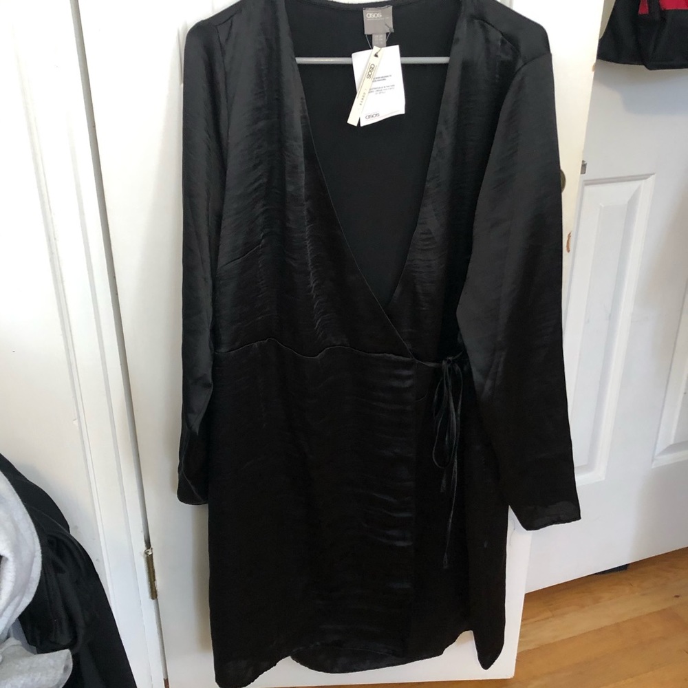 ASOS CURVE satin wrap dress